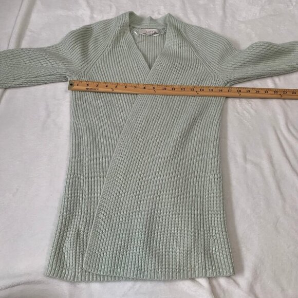 LOFT light mint green long sleeve open front‎ soft cardigan sweater - Picture 9 of 10